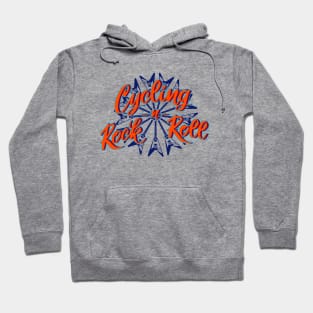 Cycling and rock and roll lettering art with electric guitars Hoodie